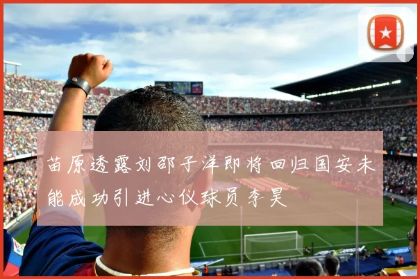 苗原透露刘邵子洋即将回归国安未能成功引进心仪球员李昊